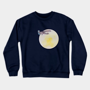 Airplane and moon Crewneck Sweatshirt